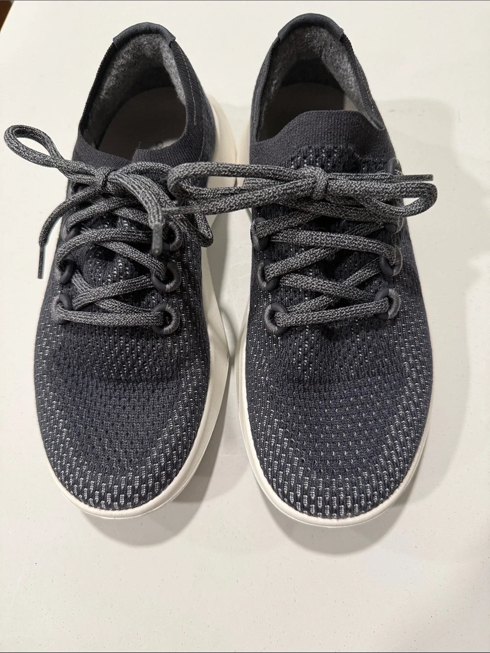 allbirds Women's Dark Blue Knit Lace-Up Sneakers